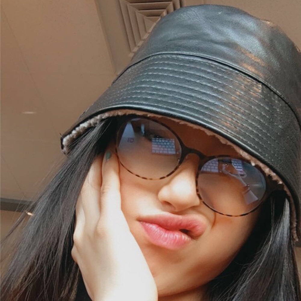 Leather Black Bucket Hat